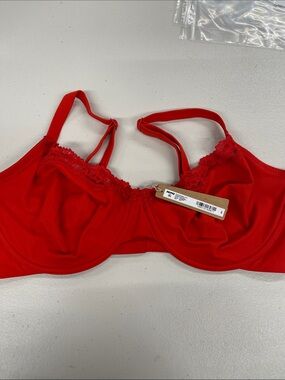 SKIMS fits everybody lace unlined Demi bra 42DD Cayenne